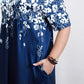 Womens Floral Dress Plus Curvy has Print with Pockets