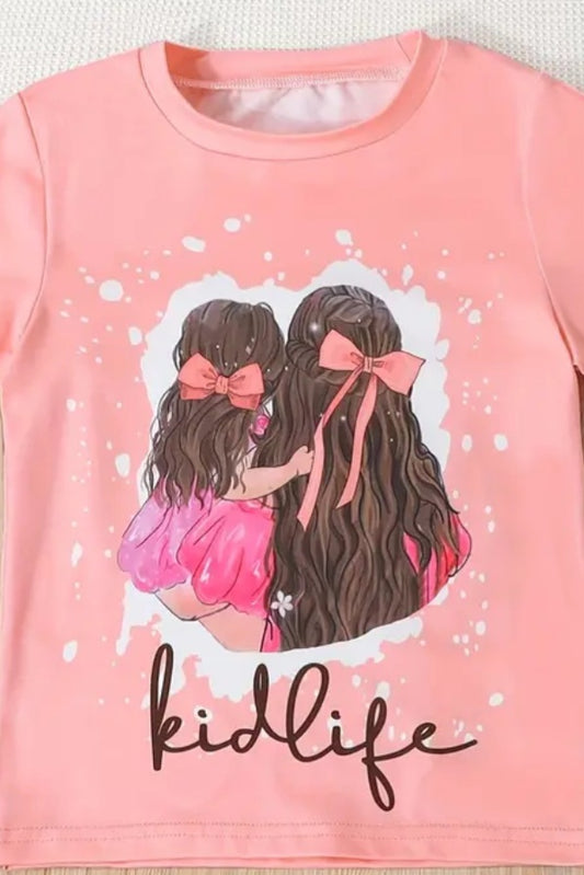 Girls Shirt with 2 best friends Pink