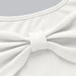 Women's Halter Top Twist Front Cotton Knit White